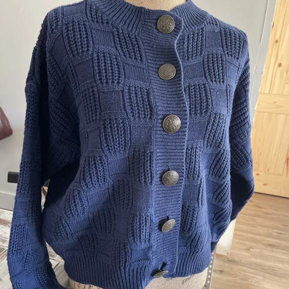 Campagnie Internationale Express Blue Cardigan Size Small - Picture 1 of 3